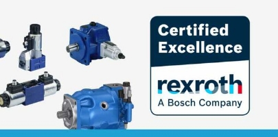 Rexroth Hydraulikkomponenten und Certified Excellence Partner Logo