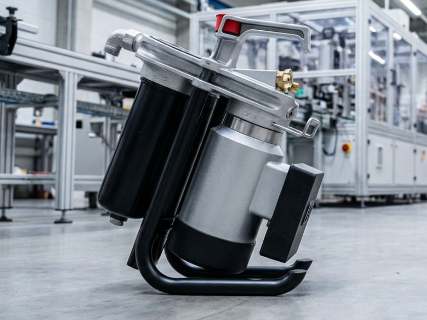 Kompaktes Filteraggregat zur Filtration von Hydrauliköl in industriellen Anlagen