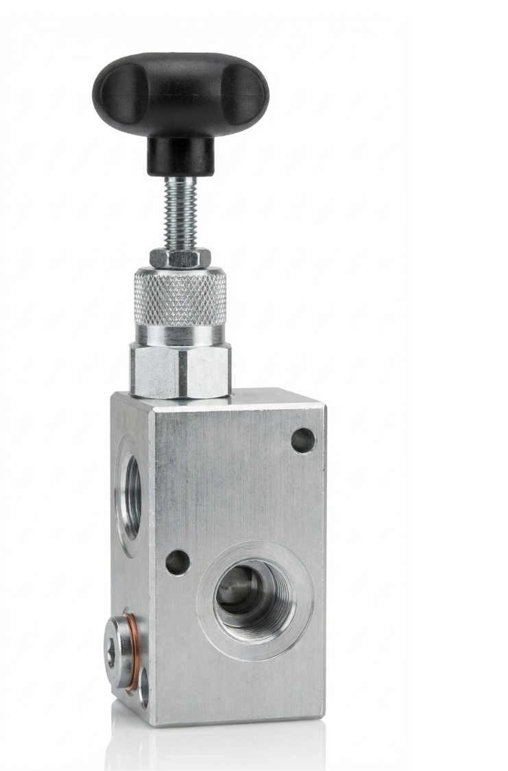 Hydraulikventil zur manuellen Druckregelung in industriellen Hydrauliksystemen
