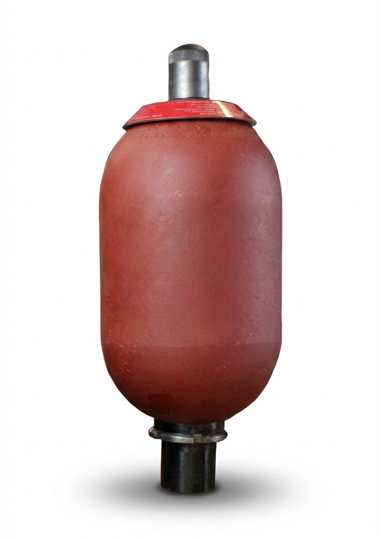 HYDAC Blasenspeicher für industrielle Hydrauliksysteme zur Druckspeicherung.