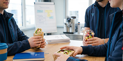 Verpflegung und Pausen während eines Hydraulik-Seminars