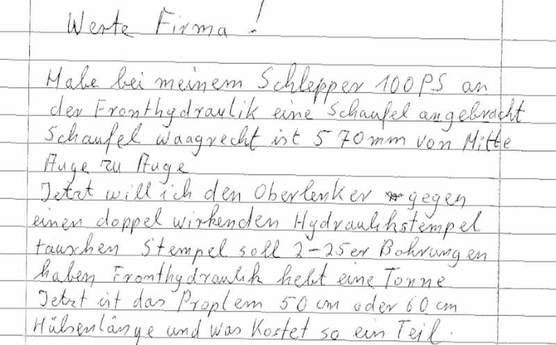Fax Anfrage bei Hydrobar